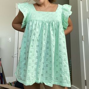 Green eyelet dress asos